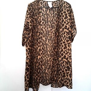 INTIMATE MOODS Leopard Print Sheer Robe Slip Size Fit XL